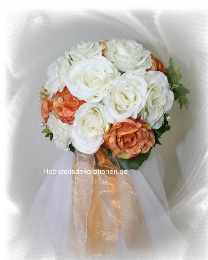 1083 Rosenkugel zweifarbig Braut / Trauzeugen