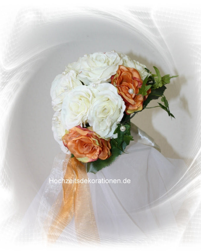 1083 Rosenkugel zweifarbig Braut / Trauzeugen