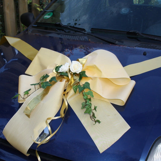 Schleife goldene Hochzeit mit Rosen