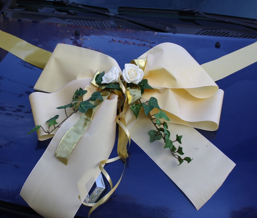 Schleife goldene Hochzeit mit Rosen