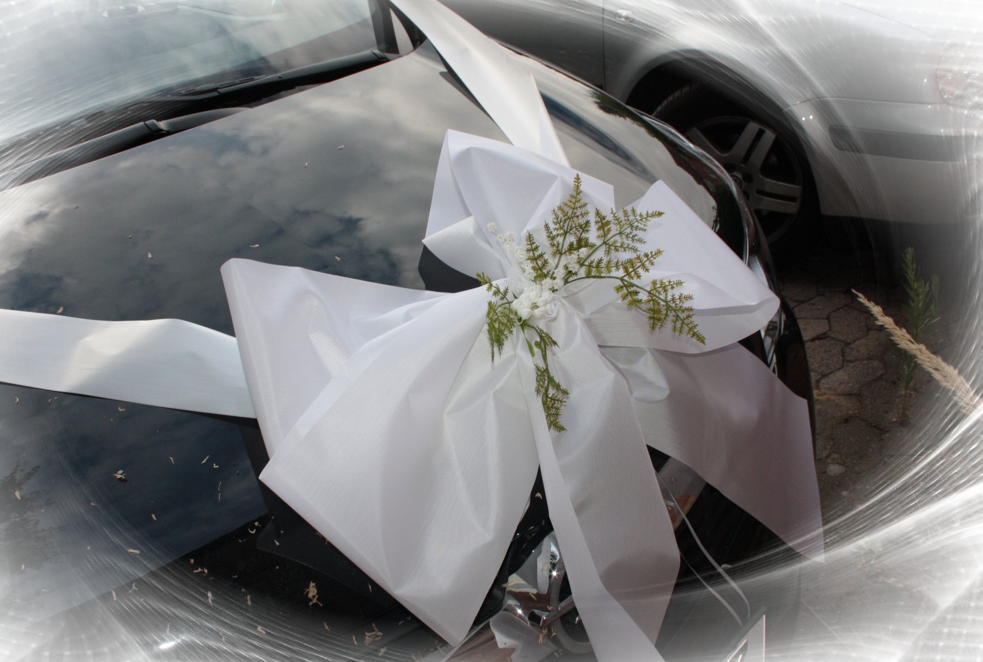 Autoschleife Hochzeit Maiglöckchen