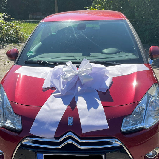 #9011 Schleife XXL Geschenk für Auto weiß