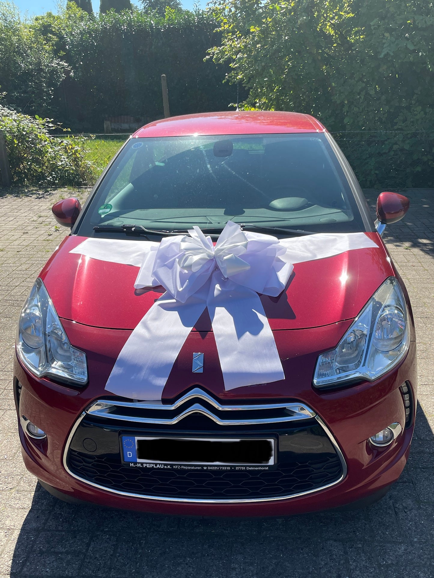 9011 Schleife XXL Geschenk für Auto weiß