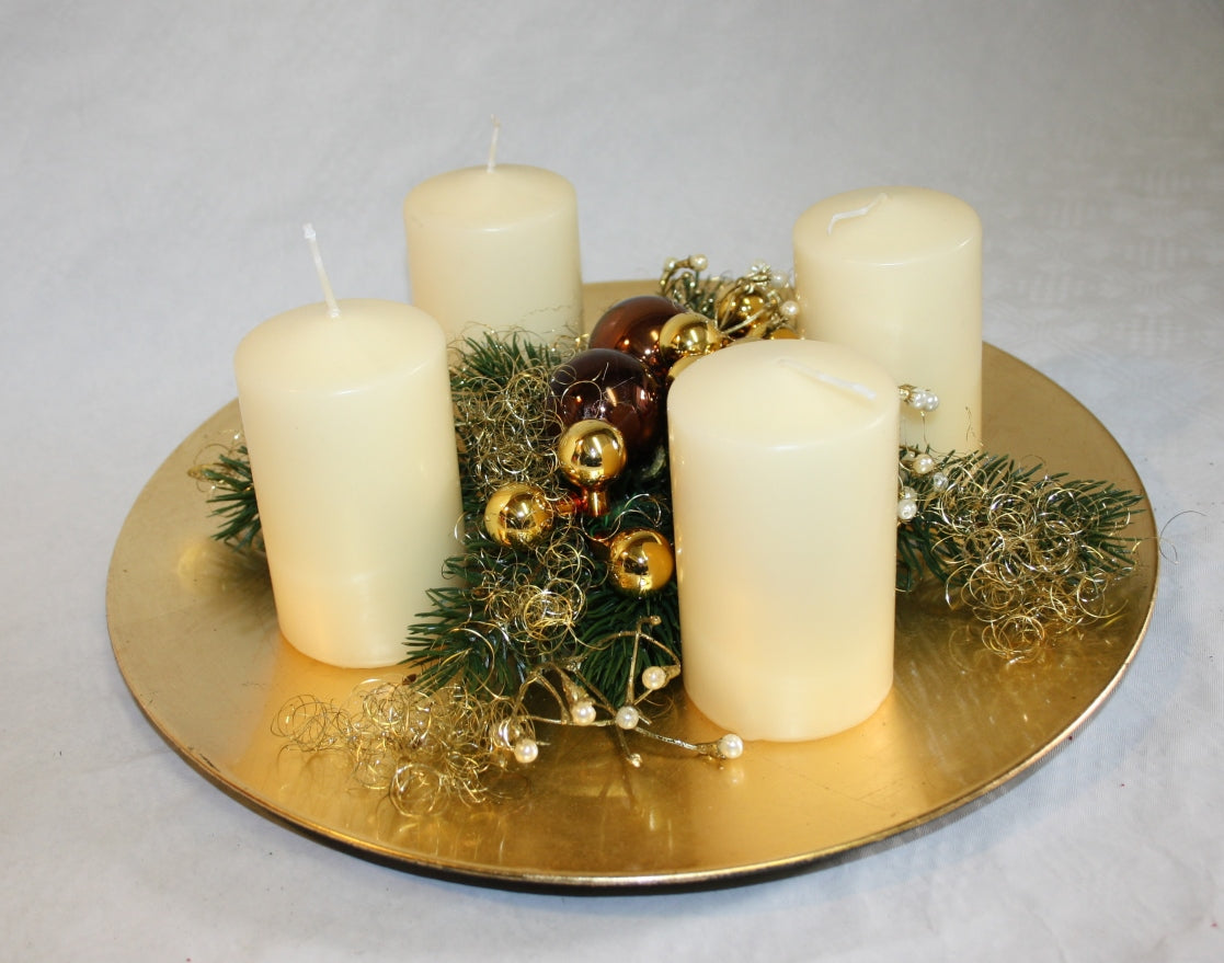 Teller Advent creme mit gold