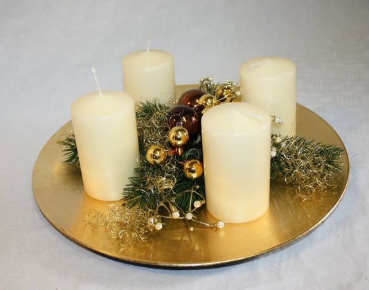 Teller Advent creme mit gold