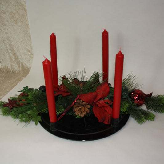 80474 Adventteller in schwarz bordeaux -rot sehr elegant haltbar