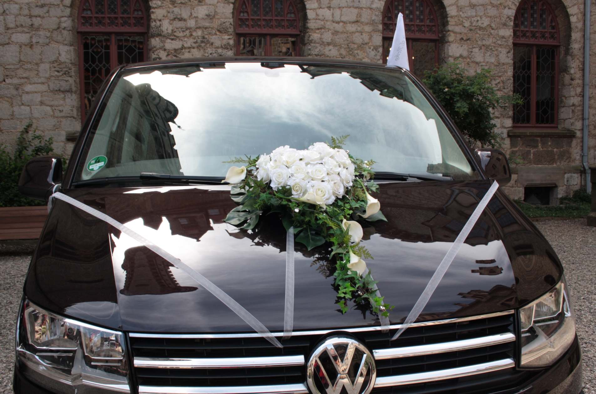 Autoschmuck Hochzeit - Herz für Blumen-Deko